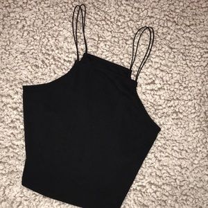 Black crop tank top